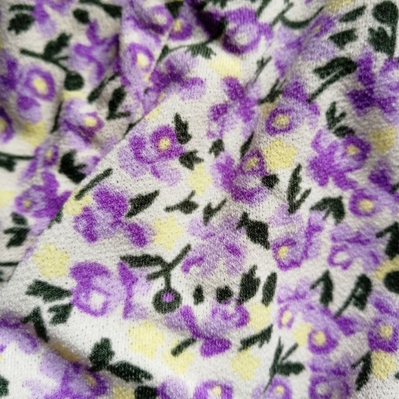 VERO MODA Purple Kimmie Floral Tie Front Top Cottagecore Peasant top XS - Picture 5 of 13